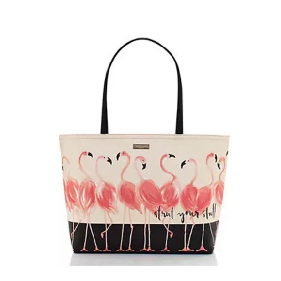 Kate Spade New York Strut Your Stuff Flamingo Tote Bag - Picture 2 of 10